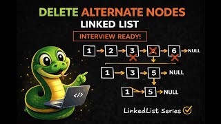 Delete Alternate Nodes in Linked List | Iterative & Recursive Approaches