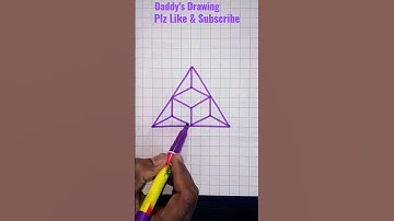3D Drawing | Cube in Triangle | Easy Drawing | #trending #viral #shortsvideo #tiktok