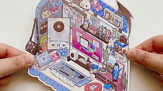 🎮Game Streamer Blue Room | ASMR | No Talk | Relaxing ASMR | DIY Sticker | 3D Sticker screenshot 2