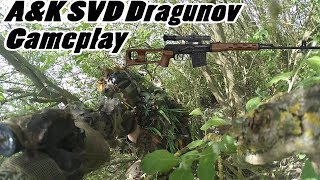 Sniper in the trees (Airsoft A&K SVD Dragunov Gameplay)