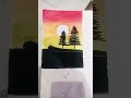 oil pastel drawing sunset view