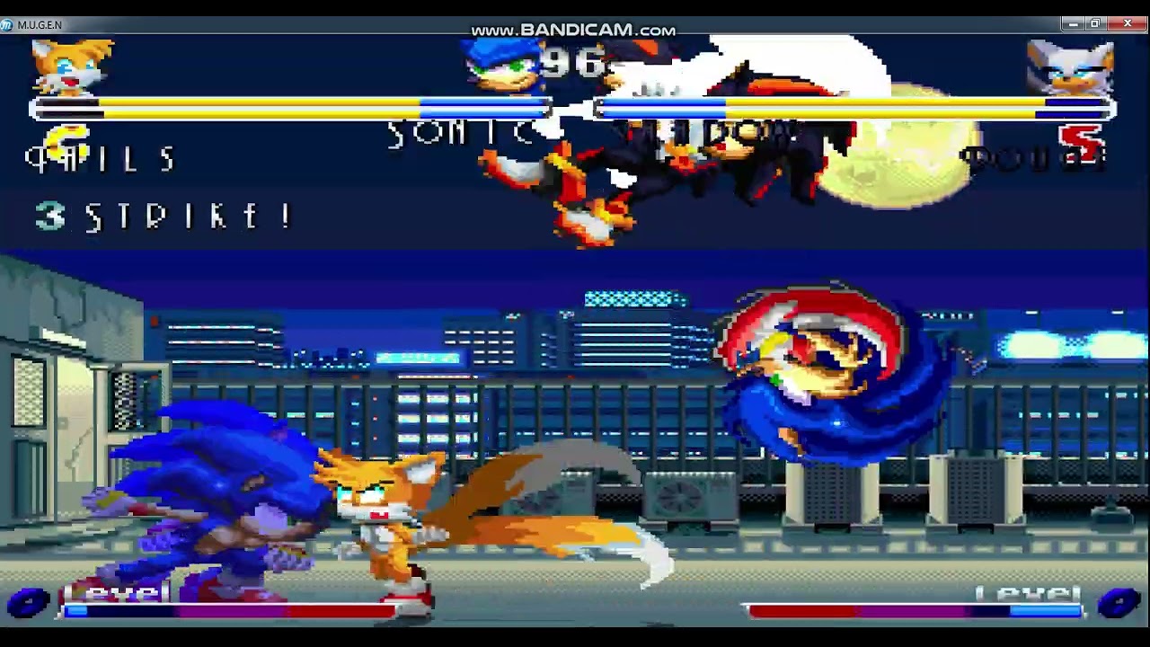 M.U.G.E.N SONIC FREEDOM FIGHTERS PAIRS TOURNAMENT MATCH #2  SONIC AND TAILS VS SHADOW AND ROUGE