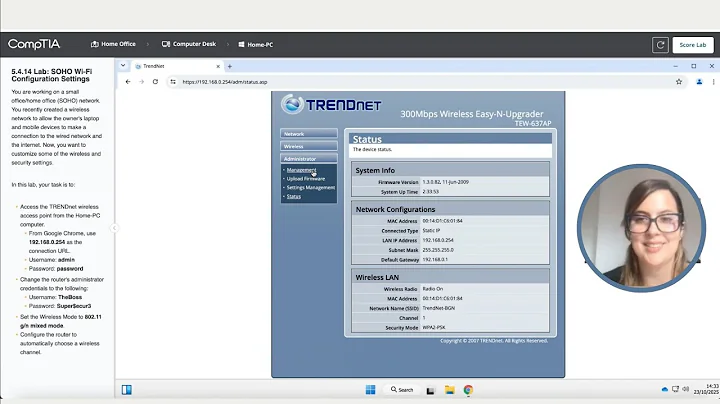 CompTIA A+ Lab 5.4.14: SOHO Wi-Fi Configuration Settings