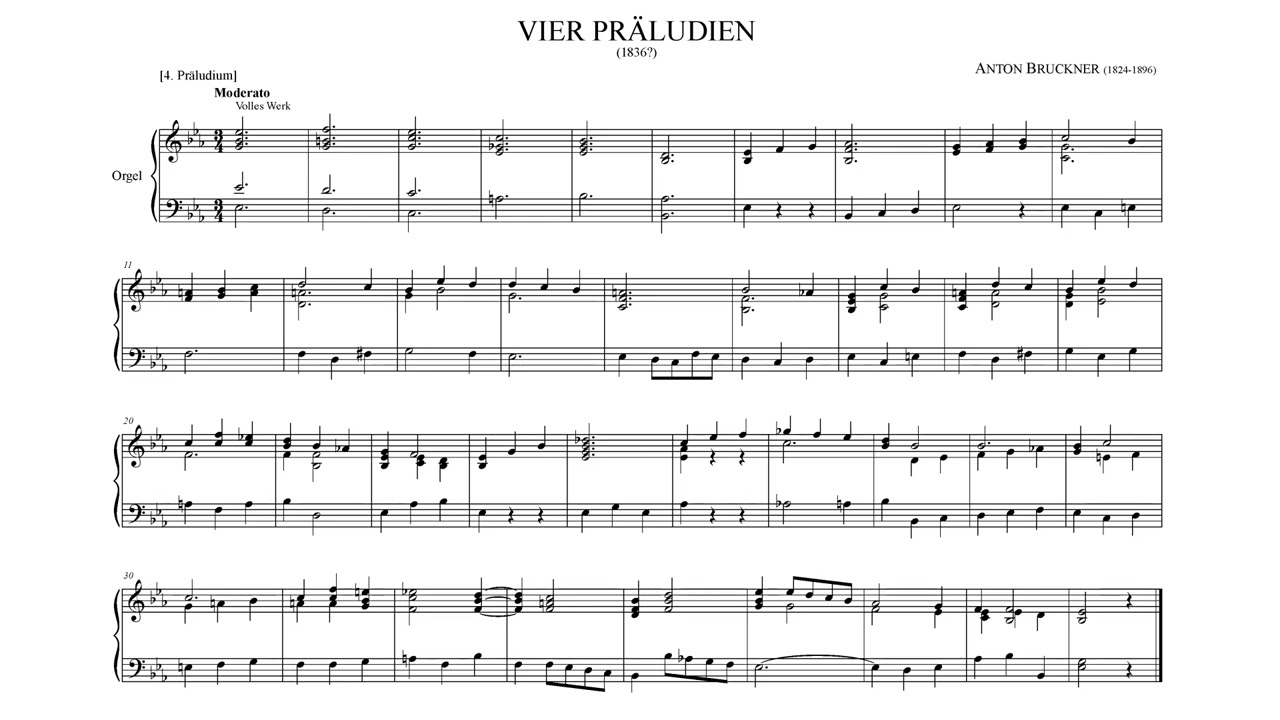 Bruckner, Anton · 4. Vier Präludien | WAB 128/4