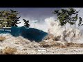 Tidal wave hit the coastal city of Samarang, Java, Indonesia