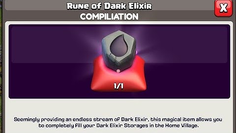 USING RUNE OF DARK ELIXIR IN CLASH OF CLANS COMPILATION IN CLASH OF CLANS AKA COC.