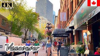 🇨🇦【4K】Vancouver Autumn Walk - Downtown from Gastown (September, 2021)