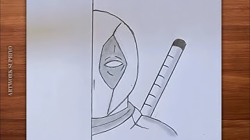 How to draw Deadpool Half Face | Easy Deadpool drawing for beginners 