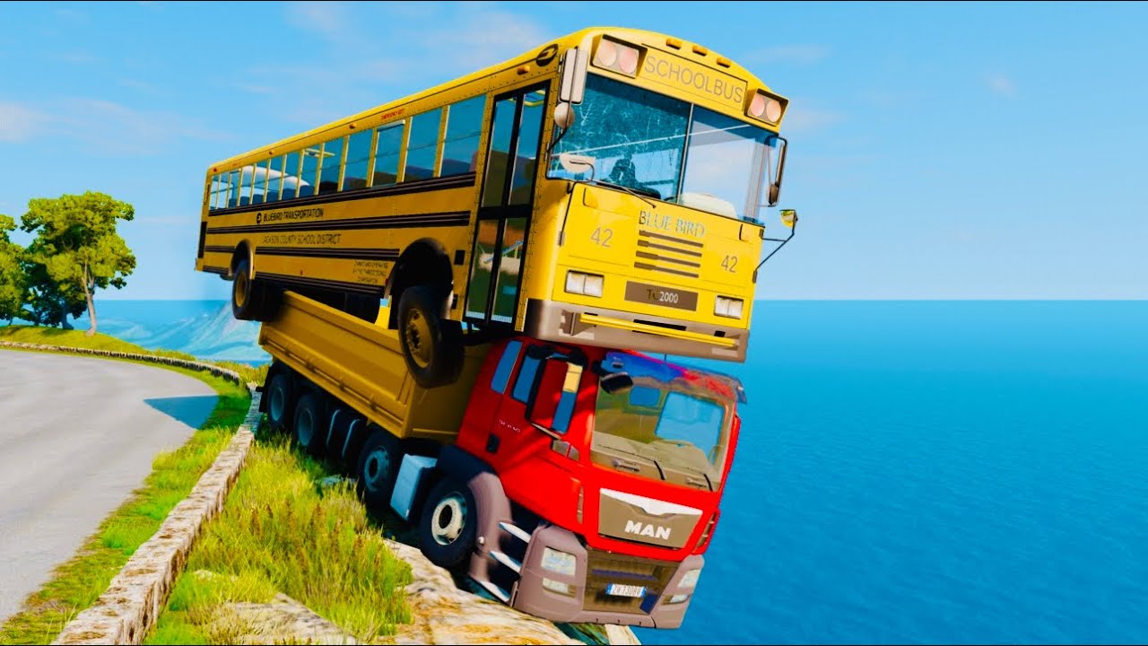 Cars vs Cliff Roads #10 - BeamNG Drive