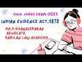 Indian evidence act1872  mrpdhanasekaran  advocate kabilan law academy  civil judge exam