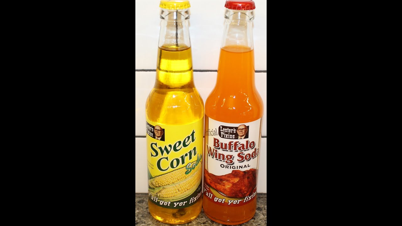 Lester’s Fixins Sweet Corn Soda and Buffalo Wing Soda Original Soda