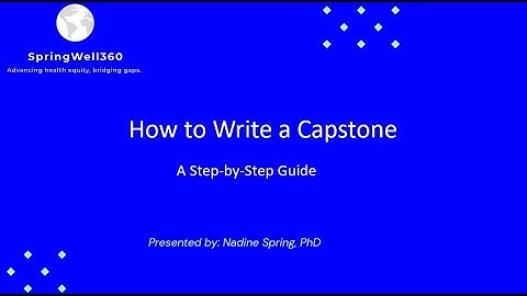 Writing a Capstone Project