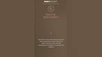 What is Speciation @Diarasacademy