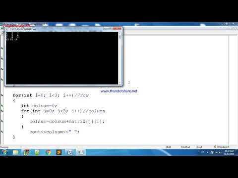 Matrix Each Colum Sum by C++