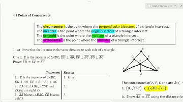 Points of Concurrency (M2 Notes 4.4)