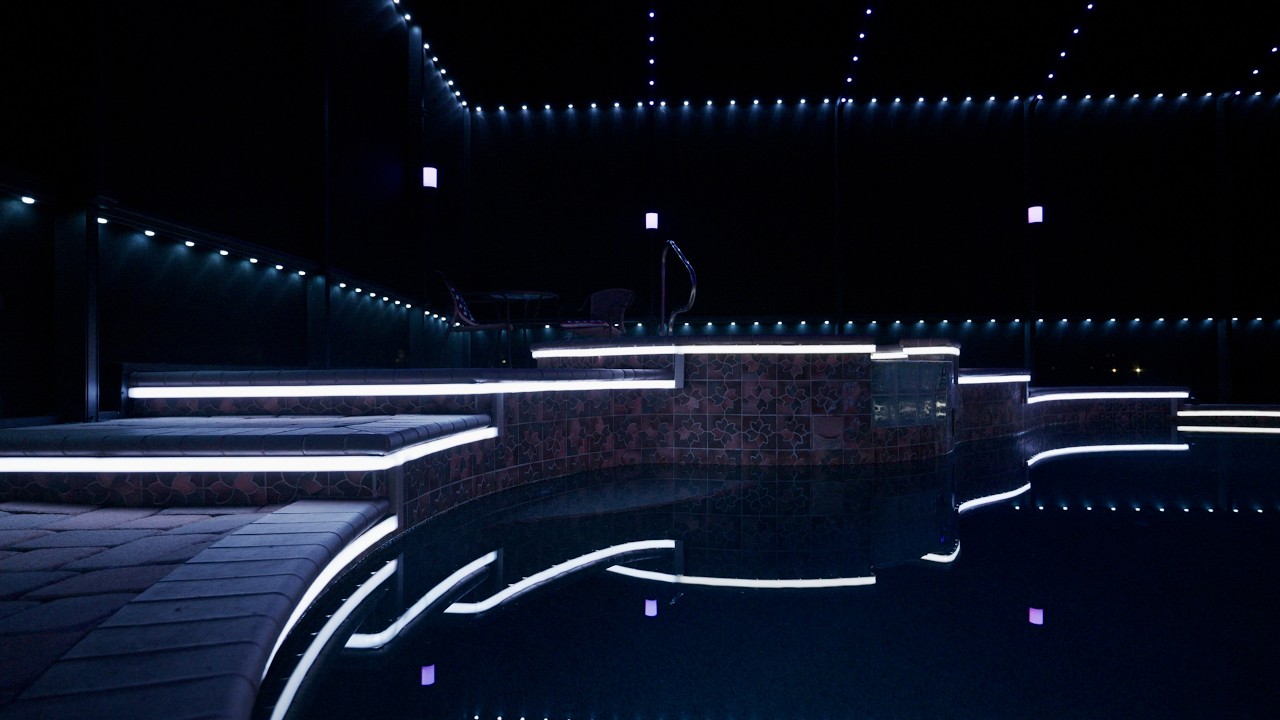 Pool Transformation with JellyFish Saber Lighting by Innovative Lighting