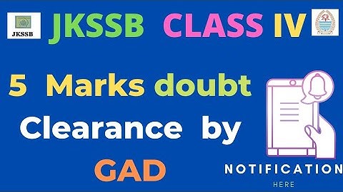 5 Marks doubt clarification by GAD | JKSSB Class-IV DV 👍