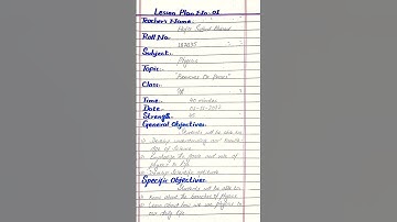 Lesson plan of physics | B.Ed lesson plans | AIOU | B.ed | New lesson plan format | Autumn 2023