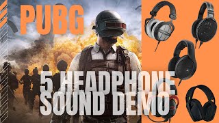 DT 990 Pro vs HD 650 vs HD 560S vs HyperX Cloud II vs Logitech G435 Sound Demo in PUBG