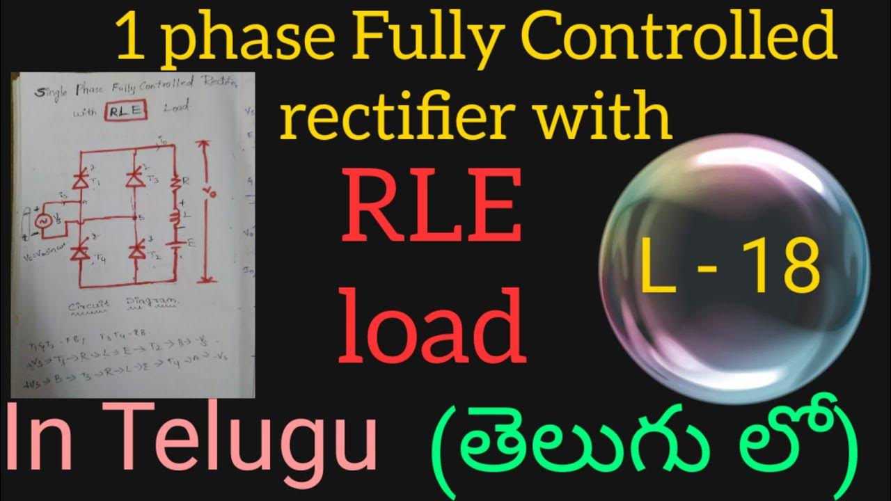 single phase fully controlled rectifier with RLE load in teluguPower