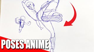 CÓMO DIBUJAR POSES ANIME  PRACTICA FACIL 3