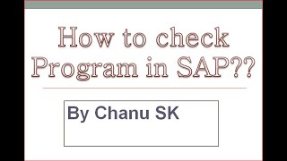 How to check Program Details in SAP