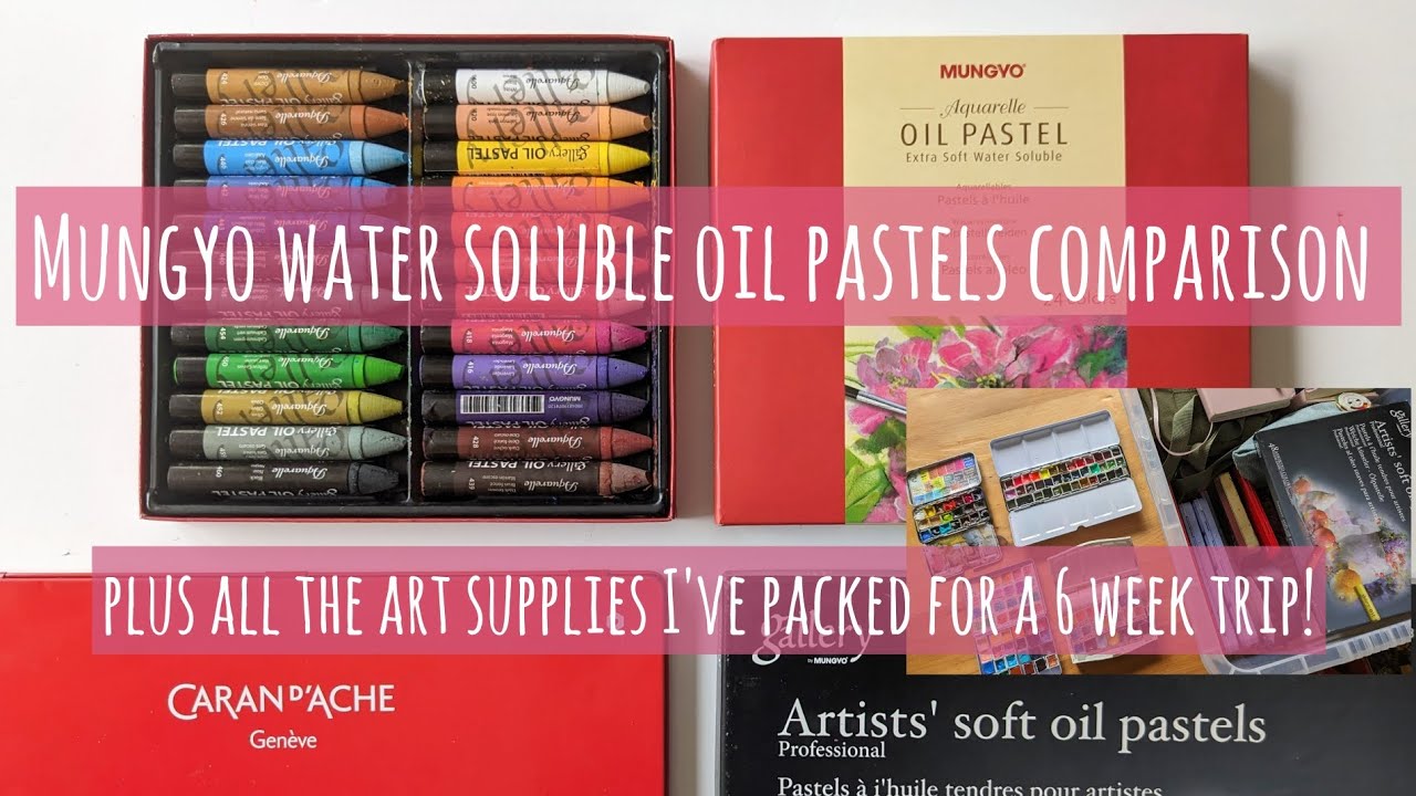 Trying Mungyo Aquarelle Water Soluble Oil Pastels PLUS My Art Supplies  Travel Box for a 6 Week Trip! 