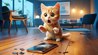 Cats can't live without phone Part 4 | Kitten broke the phone