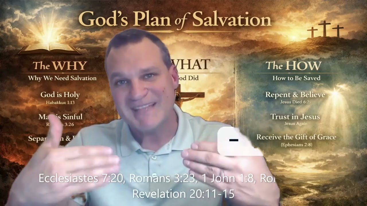 Why: sin separates. What: Jesus died & rose. How: repent, believe, receive grace.