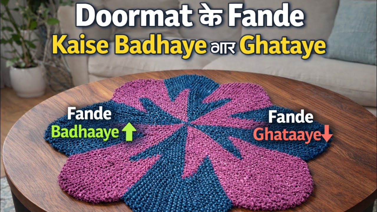 Doormat Banana Sikhe | Fande Badhane aur Ghatane ka Aasan Tarika ✨🧵🪡 🥰 doormat |paydan |thalposh