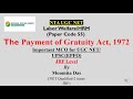 Important MCQ on The Payment of Gratuity Act, 1972, With Latest Amendment (Complete With 1 Class)