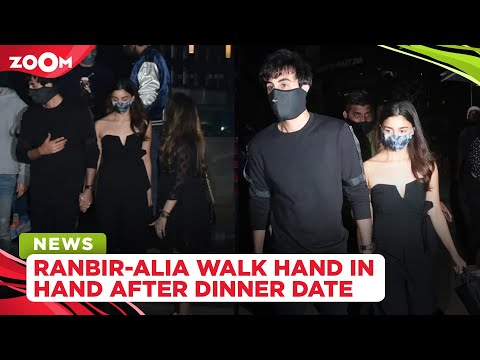 Alia Bhatt & Ranbir Kapoor walk hand in hand as they step out for dinner date