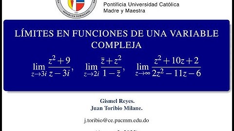 LÍMITES EN FUNCIONES DE UNA VARIABLE COMPLEJA  | Variables Complejas.
