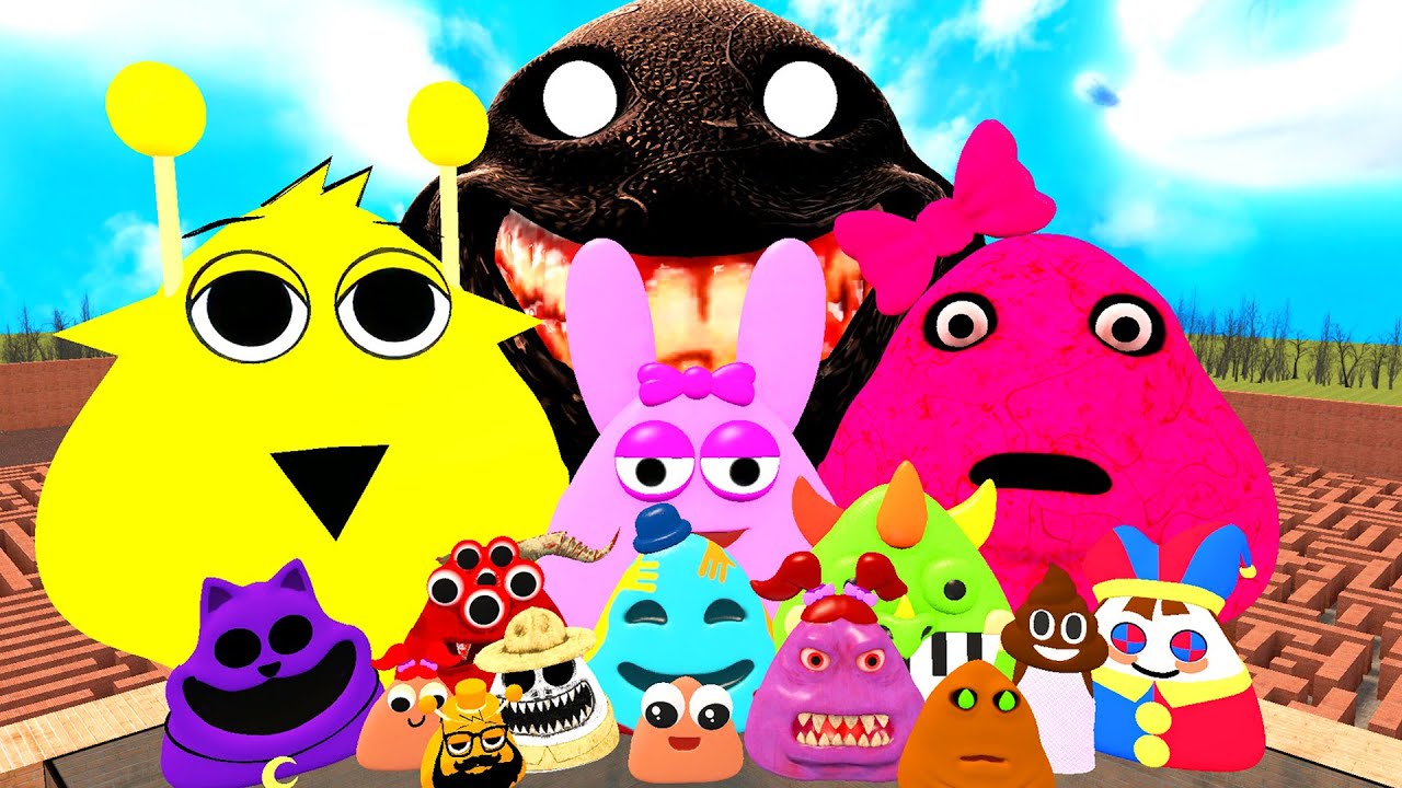 🌀СПАРТАНСКИЙ ПИНОК СЕМЬИ ПОУ БОУ ИЗ МЕСТЬ БОУ ПОУ и СТРАШНЫЙ РОЗОВЫЙ ПОУ в БОЛЬШОМ ЛАБИРИНТЕ Gmod