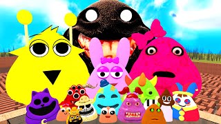 Spartan Kicking Pou Bou Family From Bous Revenge Of Pou And Scary Pink Pou In Big Maze Gmod