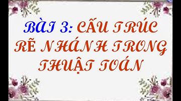 BÀI 3. Cấu Trúc Rẽ Nhánh Trong Thuật Toán