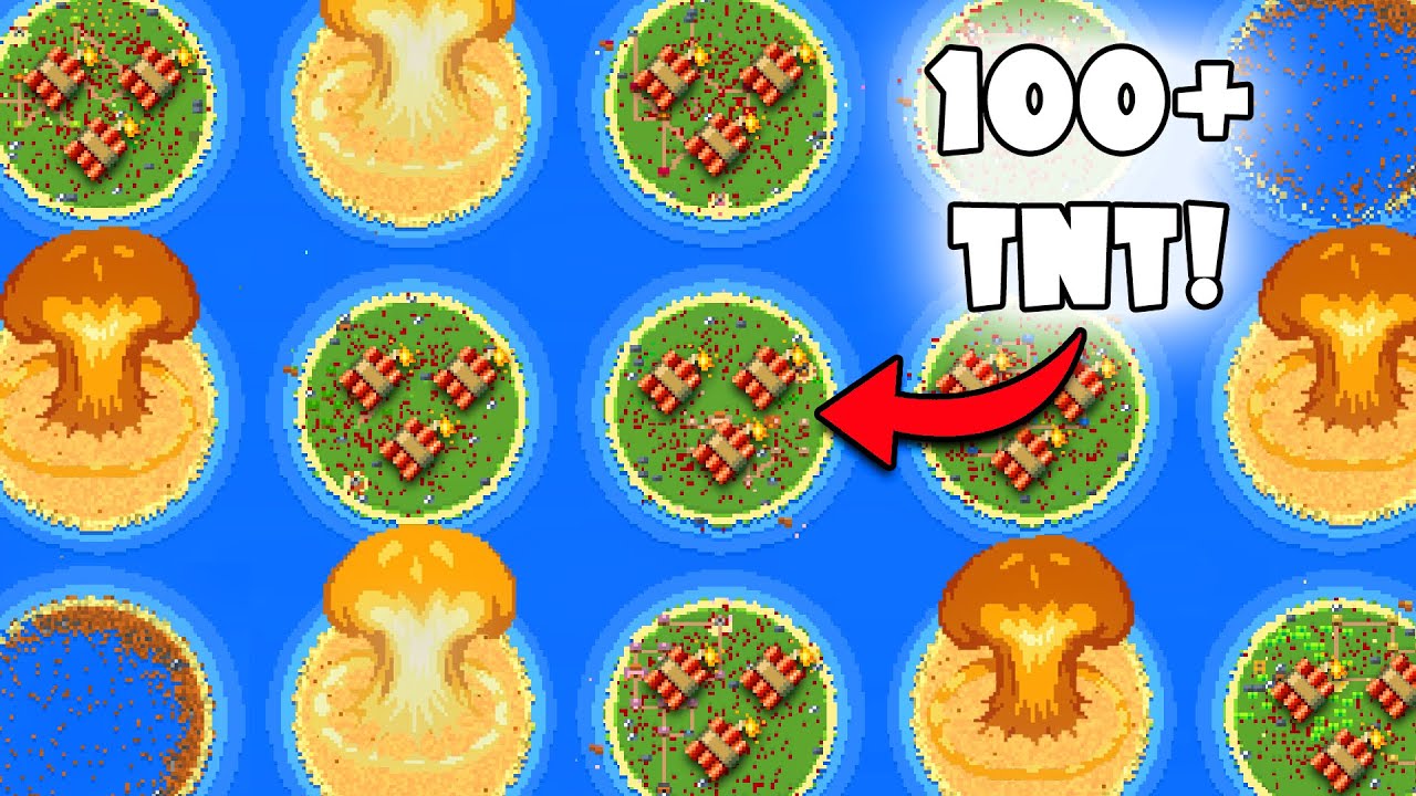 100 Island Battle Royale (But Isles Are Loaded With TNT!) - Worldbox