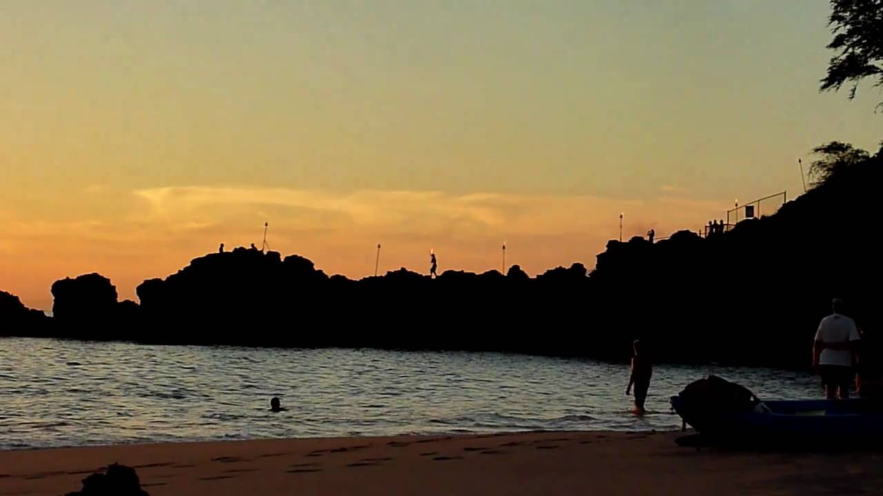 Maui Black rock Torch lighting ceremony YouTube