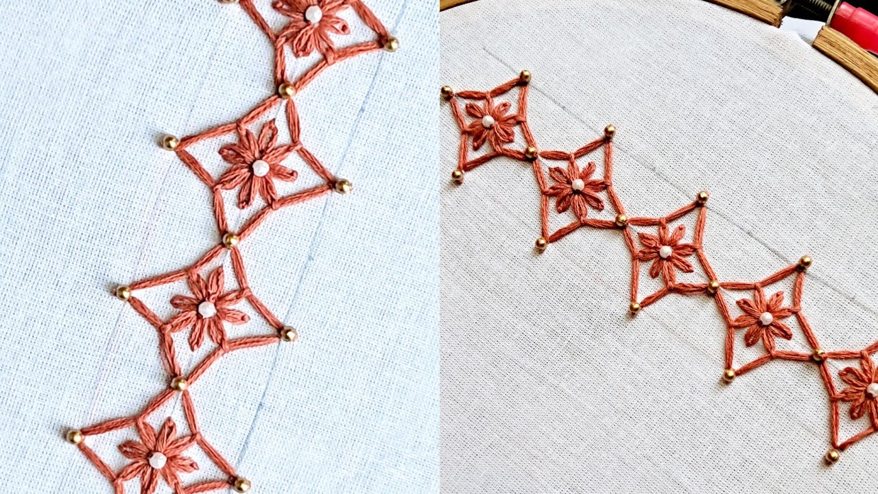 EYE CATCHING BORDERLINE HAND EMBROIDERY DESIGN JS NEEDLE WORK AND ...