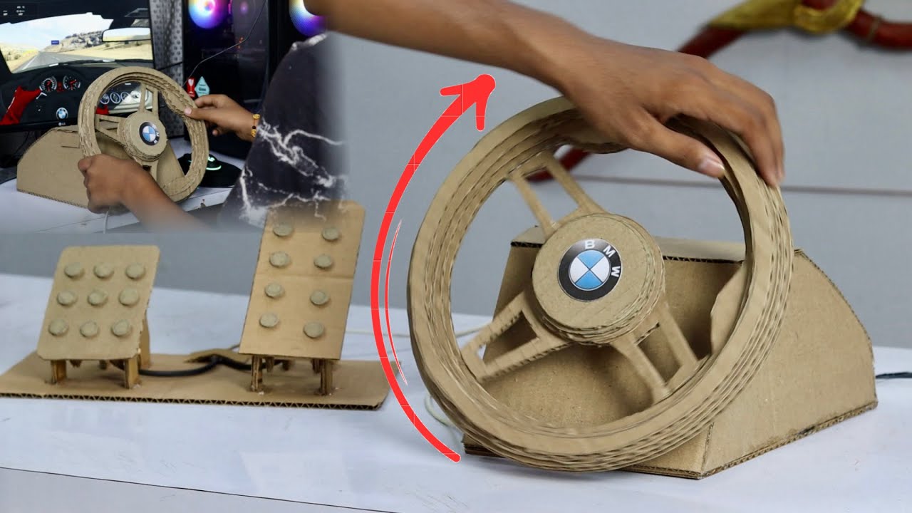 360 rotation automatic return gaming Steering Wheel - YouTube