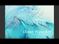 Easy DIY Ocean Beach Wave Art with Fluid Acrylic Pour Painting