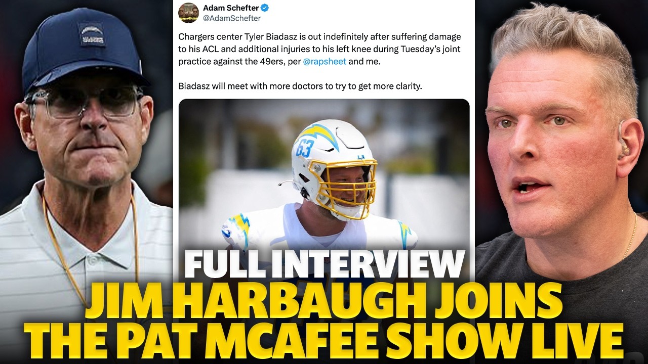 Jim Harbaugh Addresses Biadasz Injury & Hopeful Outlook On Chargers Season | Full Interview