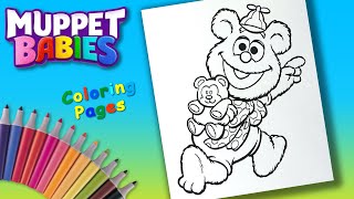 Muppet Babies Coloring Page | Disney Jr. Muppet Babies Coloring Book | Fozzie Bear Coloring