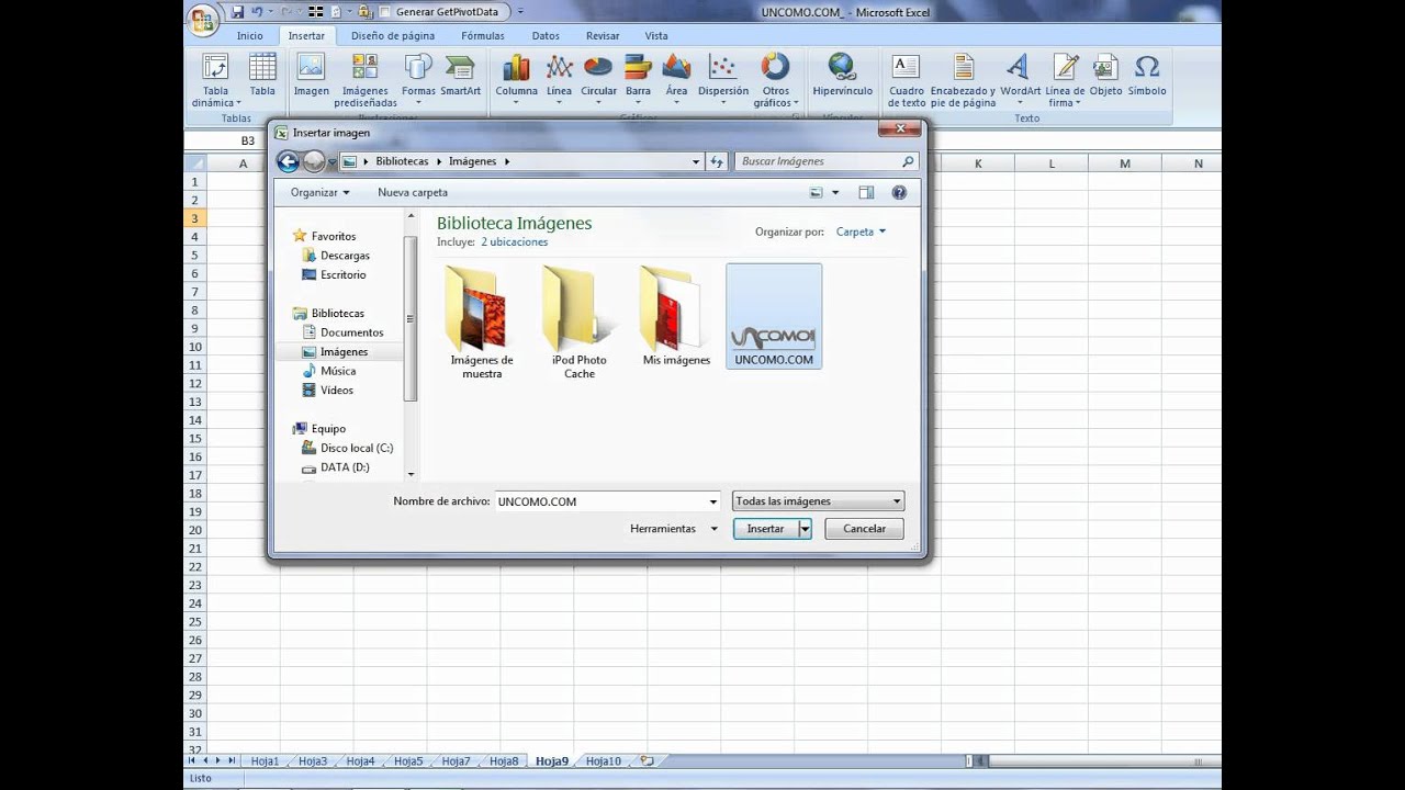 Cómo insertar imagen en excel YouTube