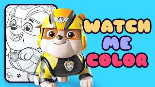 How to Color Rubble Paw Patrol Coloring Page - Art For Kids