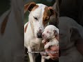 Jack Russell mama dog giving last kisses to her puppy’s 😢