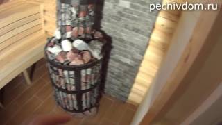 Баня под ключ с печкой(Сделана баня под ключ с печкой. Отделку противопожарной стенки сделали из колотого талькохлорит., 2016-09-05T17:28:22.000Z)