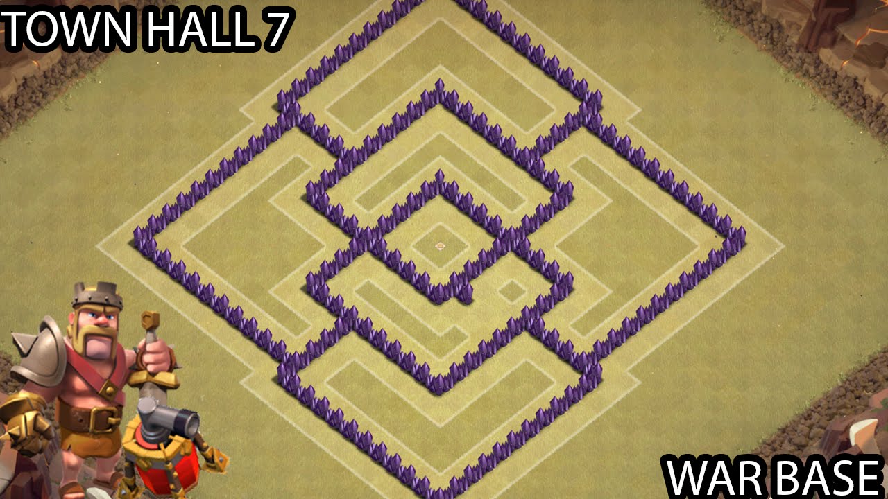 Clash of Clans Town Hall 7 (TH7) Clan War Base with Air Sweep...