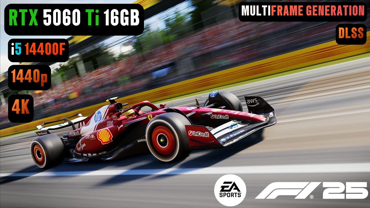 F1 25 RTX 5060 Ti 16GB FPS TEST | RTX 5060 Ti & i5 14400F Benchmark 1440p/4K