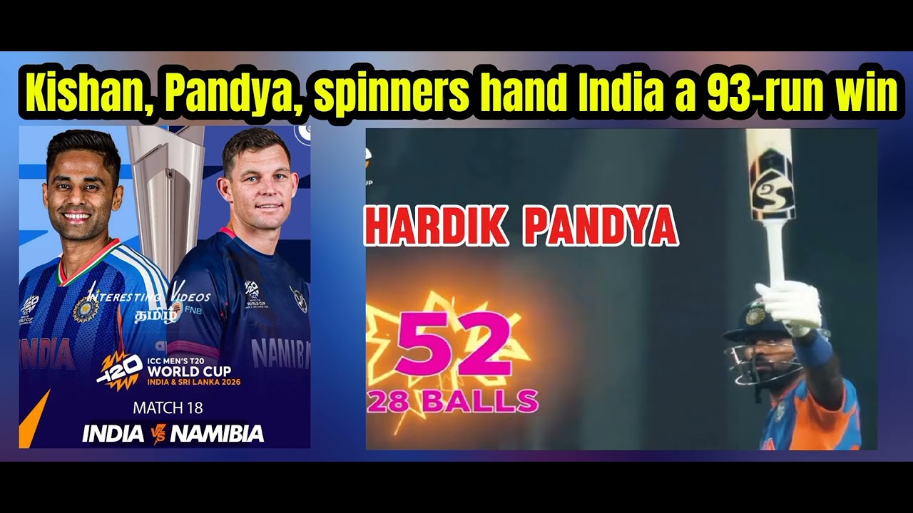 IND VS NAM T20 Worldcup Highlights | India vs Namibia | 18th Match February 12 2026 | Hardik Pandya